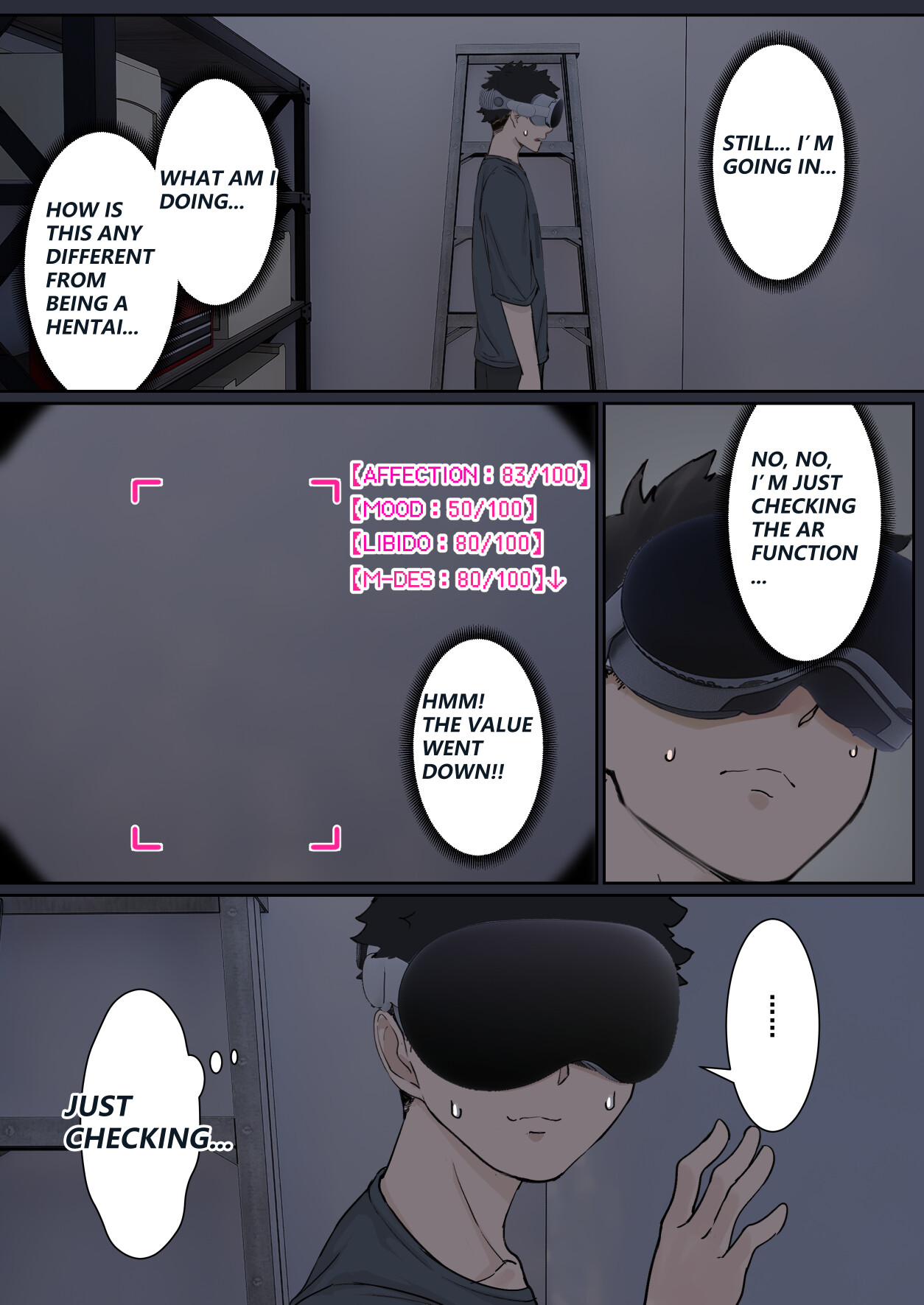 Hentai Manga Comic-My AR glasses can see various stats about my foster sister?!-Read-15